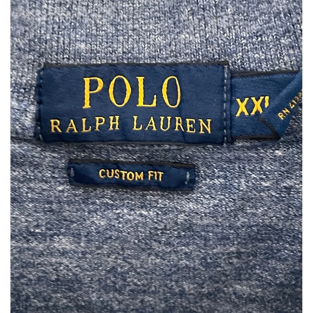 Polo‎ Ralph Lauren Polo Shirt Men's XXL Heather Blue Custom Fit